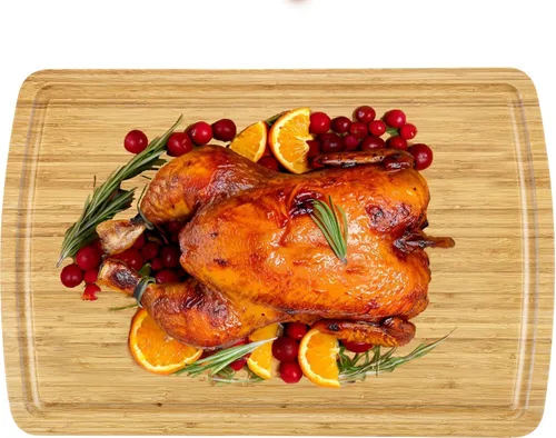 Vista 2 de Tabla de cortar extragrande de 30 x 20 pulgadas, tabla de cortar para estufa, tabla de cortar de bambú de cocina con ranura para jugo, tabla grande