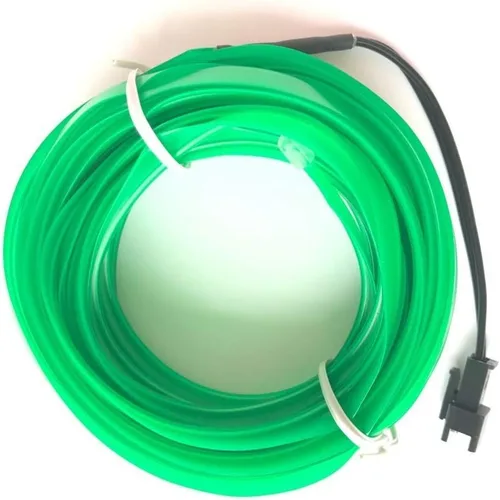 Vista 3 de Luz de neón USB de 2M/6FT, alambre electroluminiscente, luz decorativa estroboscópica brillante para fiesta de Navidad, disfraces, cosplay Verde