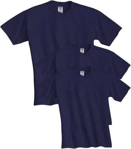 Vista 24 de Jerzees Camiseta pesada con cuello redondo y bolsillo en el pecho para hombre
