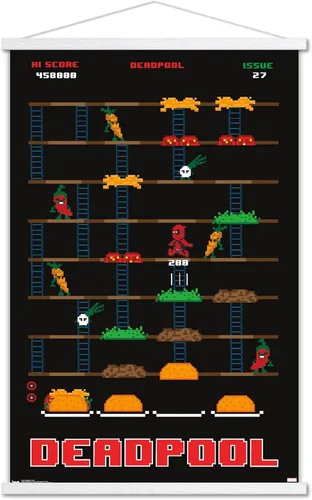 Vista 19 de Trends International Marvel Comics Deadpool - Póster de pared de juego, 22.4 pulgadas de largo x 14.7 pulgadas, versión enmarcada de madera