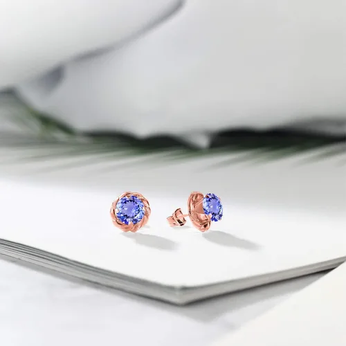 Vista 369 de Gem Stone King Aretes de plata de ley 925 de 0.236 in con piedra natal redonda para mujer