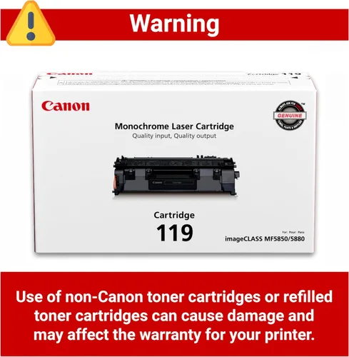 Vista 4 de Canon Cartucho de tóner negro 119 original compatible con la serie LBP250, serie MF410, serie MF5800, serie MF5900, serie MF6100, LBP6300dn, serie