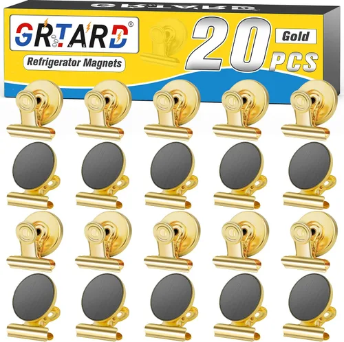 Vista 23 de Grtard Paquete de 6 clips magnéticos resistentes, clips magnéticos para refrigerador, imanes de refrigerador, clip magnético fuerte, imanes sin Negro