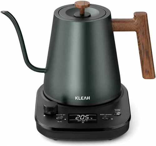 Vista 9 de KLEAH Hervidor eléctrico de cuello de cisne con control de temperatura – Hervidor de té y café de apagado automático de 0.8L, caldera de agua Blanco