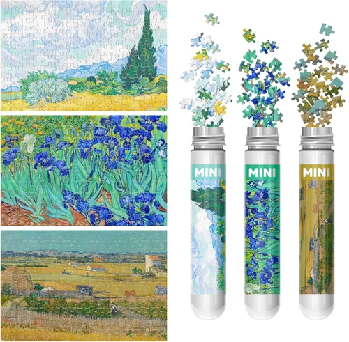 Vista 8 de 150 mini rompecabezas para adultos y niños, rompecabezas pequeños de 6 x 4 pulgadas, ramas de un almendro en flor, el melocotonero rosa, girasoles