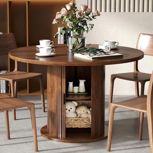 Vista 5 de SoarFlash Juego de mesa de cocina y sillas para 4, juego de mesa de comedor de 47 pulgadas para 4 personas con sillas tapizadas de terciopelo, juego