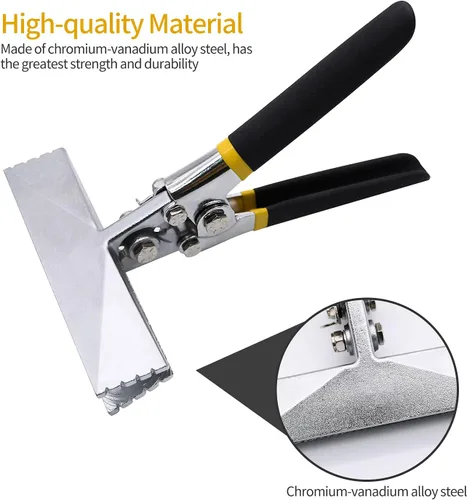 Vista 2 de Enrollador de mano, herramientas dobladoras de chapa de mandíbula recta de 6 pulgadas, alicates de costura de borde con mango ergonómico