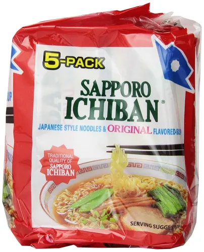 Vista 4 de Fideos Ramen, sabor original a salsa de soja, fideos instantáneos japoneses de sabor n.º 1 (paquete de 6)