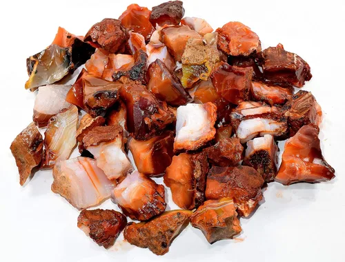 Vista 3 de HQRP Ágata cornalina naranja roja piedras ásperas de cristal natural Cabujones de piedras preciosas minerales Cabujones de muestras de roca