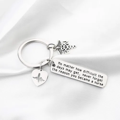 Vista 2 de FUSTMW Regalo para enfermera, llavero de enfermería, regalo de graduación, joyería médica, regalo inspirador para enfermeras