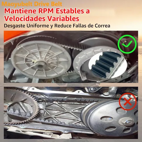 Vista 4 de Correa de transmisión compatible con Su-zuki AN400 Burgman 400 Skywave 400 2007-2015 Accesorios de scooter 27601-05H10-000