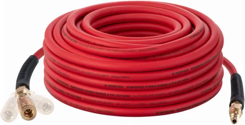 Vista 14 de INTERTOOL Manguera de compresor de aire 1/4-pulgada x 25 pies, ligera con acoplador rápido resistente y enchufe de servicio pesado - Resistente a