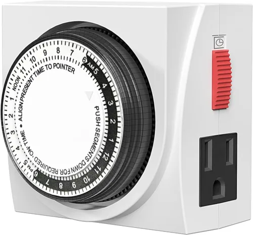 Vista 12 de BN-LINK Temporizadores de interior con enchufe mecánico de 2 puntas, mini temporizadores de lámpara de 24 horas, paquete de 2