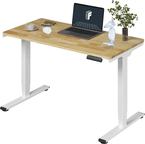 Vista 12 de FlexiSpot E6 Bamboo - Escritorio eléctrico de pie de 3 etapas con motor dual de 48 x 24 pulgadas, soporta 220 libras, altura ajustable con ajustes