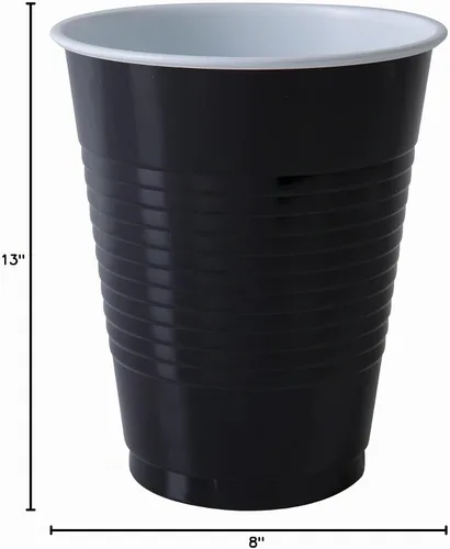 Vista 9 de Hanna K. Signature - Vasos desechables de plástico para fiestas, resistentes de 18 onzas, 50 unidades Negro