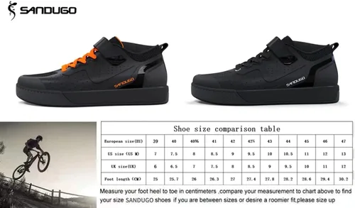 Vista 6 de SANDUGO Tenis de ciclismo MTB SPD para hombre, adecuados para ciclismo de montaña, DH Enduro, compatible con todos los pedales de 2 pernos