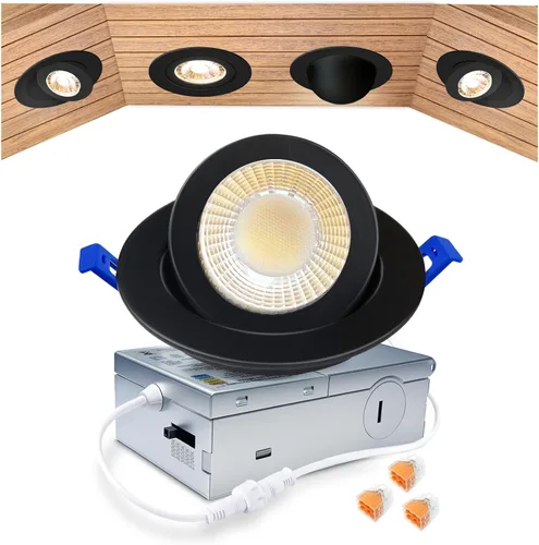 Vista 27 de zouzai Mini luz LED de cardán ajustable de 2 pulgadas, 5CCT seleccionable, rotación de 360° e inclinación de 90° para iluminación precisa Blanco