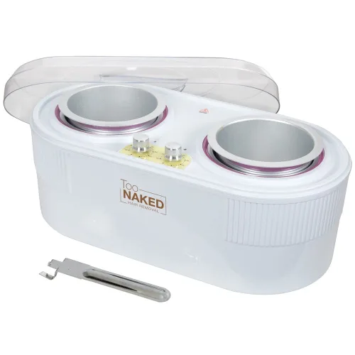 Vista 2 de TOO NAKED HAIR REMOVAL Calentador de cera doble de alta calidad, calentador de cera de parafina para depilación doble con controles de temperatura