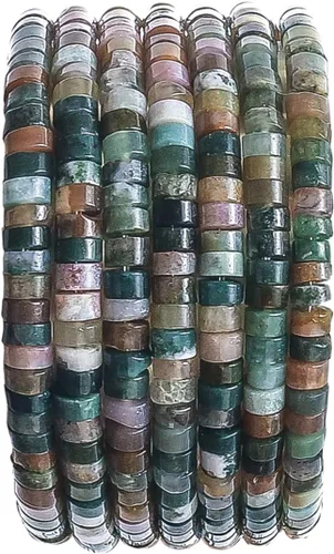 Vista 20 de Abalorios Espaciadores de Jade Natural Africano 4x2mm 38cm/str Redondos Planos Semipreciosos para Hacer Pulseras y Collares Jade africano