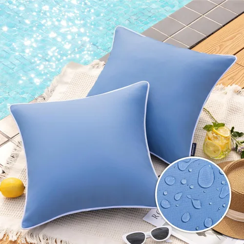 Vista 24 de Phantoscope - Juego de 2 fundas de almohada y cojín cuadradas decorativas, impermeables, para intemperie, sofás, carpas, 18 x 18 pulgadas