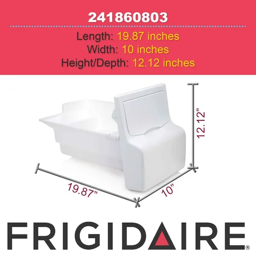Vista 2 de GENUINE Frigidaire 241860803 - Conjunto de contenedor de hielo para refrigerador
