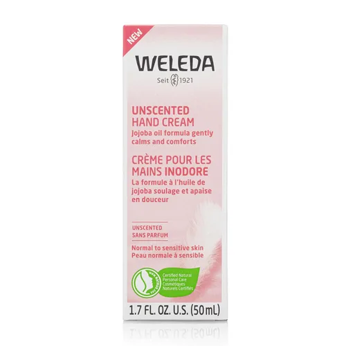 Vista 2 de Weleda Crema de manos sin perfume, 1.7 onzas líquidas, hidratante rico en plantas con aceites de jojoba, borraja y coco