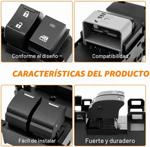Vista 6 de Interruptor maestro para ventana eléctrica compatible con Honda Accord 2008-2012, botón automático doble, reemplaza # 35750-TA0-A31, 35750-TA0-A32