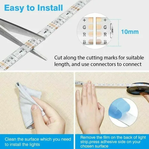Vista 5 de asky Tira de luz LED DC de 5 V, luces USB que cambian de color, retroiluminación de TV RGB + control remoto (1.6 ft)