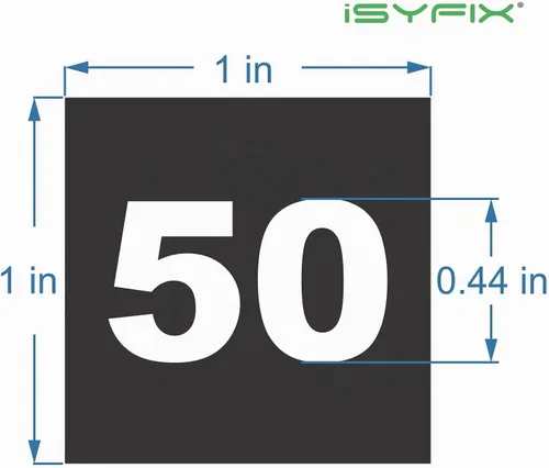Vista 2 de iSYFIX Calcomanías negras de números consecutivos – 1 a 50, 1 pulgada, 1 juego – Vinilo autoadhesivo de alta calidad ideal para inventario