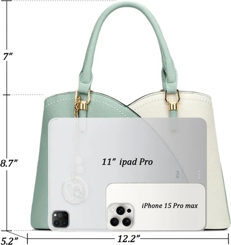 Vista 37 de KKXIU Monederos y bolsos de mano con triple compartimento para mujer, bolso de mano con asa superior