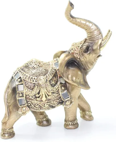 Vista 5 de Feng Shui - Estatua de tronco de elefante de latón, figura de la suerte, regalo para el hogar (2 unidades)
