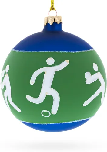 Vista 3 de Tenis, Gimnasia, Voleibol Bola de Vidrio Adorno de Navidad 4 Pulgadas
