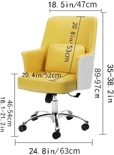 Vista 2 de LIOONS Office Desk Chairs Office Chair Height Adjustable Desk Chair Comfortable Leather Computer Chair Caster Design Computer Chair Executive Chairs