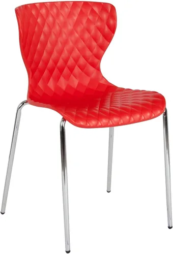 Vista 12 de Pemberly Row Silla de comedor de plástico moderna en negro y cromado