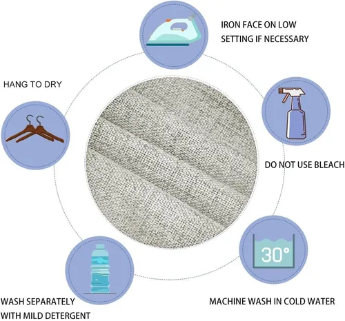 Vista 7 de Cortinas opacas con aspecto de lino de 84 pulgadas de largo, 100% absolutamente opacas, con aislamiento térmico, ahorro de energía, con textura, 2