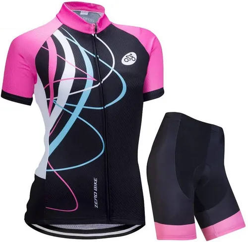 Vista 56 de Jersey de ciclismo para mujer, de manga corta, secado rápido, transpirable, para montaña.