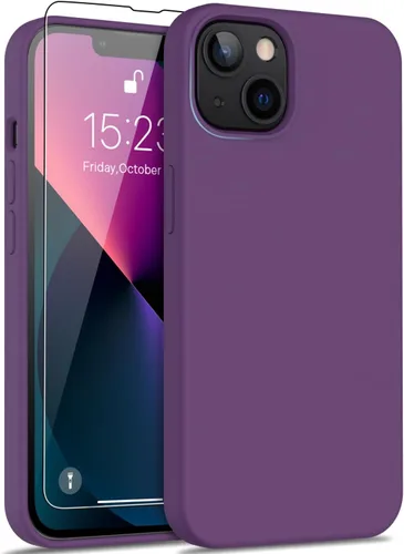 Vista 53 de bemal Funda para iPhone 14 Pro con protector de pantalla, silicona líquida de ajuste delgado, forro de microfibra suave, diseñada para mujeres