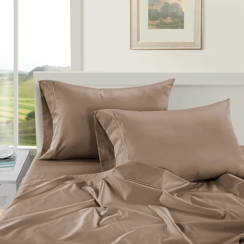 Vista 313 de LANE LINEN - Sábanas individual 100% algodón egipcio suave, cómodo y grueso de calidad de hotel, costuras reforzadas totalmente elásticas, sin