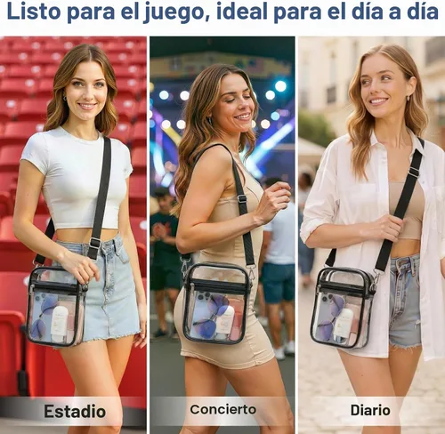 Vista 9 de PACKISM Clear Purse for Stadium Events - Clear Concert Bag for Women Negro