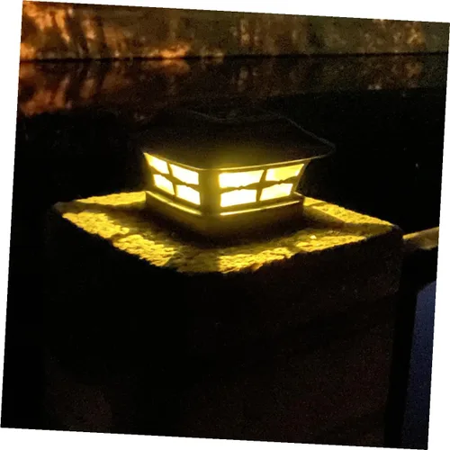 Vista 3 de 2 Pack Solar Pillar Lights, Waterproof Fence Post Cap Lamps for Garden