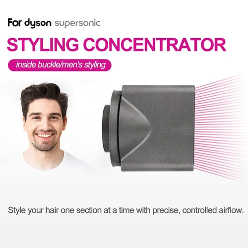 Vista 3 de Boquilla aleatoria, boquilla concentradora de peinado o boquilla Gentel para Dyson Secador de pelo supersónico HD01 HD02 HD03 HD04 HD08 HD15 Secador