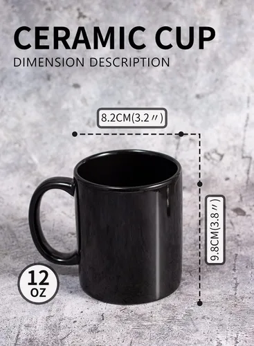 Vista 5 de BYCNZB Juego de 6 tazas de café de 12 onzas para café, té, cacao, leche (negro)
