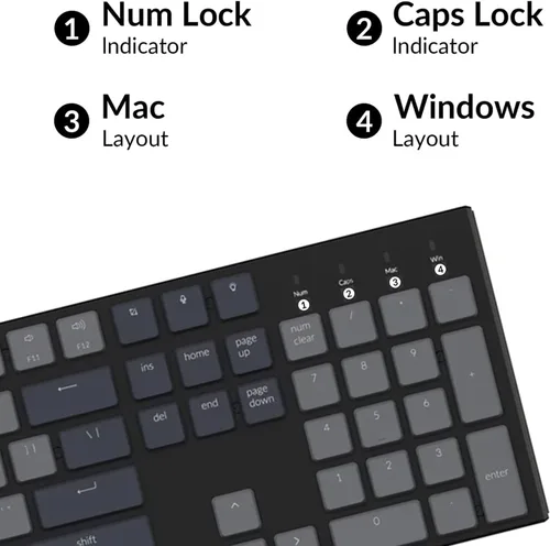 Vista 6 de Keychron K5 Teclado mecánico inalámbrico intercambiable en caliente BluetoothUSB con cable diseño de tamaño completo 104 teclas marco de aluminio