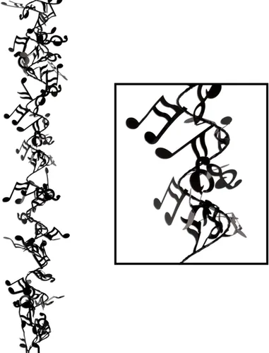 Vista 2 de Beistle Guirnalda de notas musicales negras (25 pies), 1 unidad