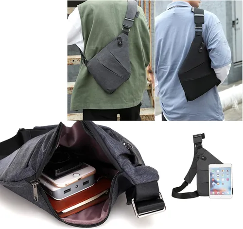 Vista 6 de North Carry Slim Sling Bag North Carry - Bolsa delgada para mujeres, bolsa antirrobo, bolsa flexible personal para mujeres y hombres