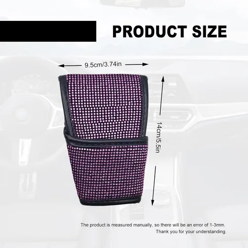 Vista 2 de KEVWR - Funda para palanca de cambios de coche con cristales brillantes, protector de palanca de cambios con brillo de strass, accesorios de Rosa