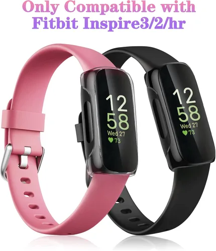 Vista 2 de FINTIE Paquete de 3 fundas compatibles con Fitbit Inspire 3 2 HR, flexible, suave, protector de pantalla de reloj, funda de TPU para parachoques