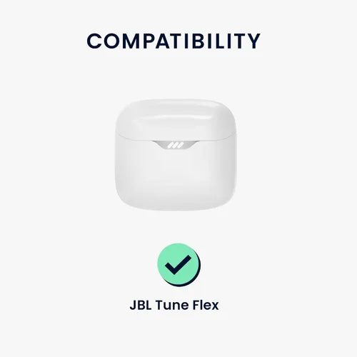 Vista 6 de kwmobile Funda compatible con JBL Tune Flex - Funda de silicona para auriculares - Blanco