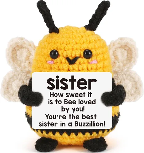 Vista 17 de LEJIAJINW - Regalos para tía para mujer, regalos de cumpleaños para tía de sobrina sobrina, linda abeja de ganchillo hecha a mano, regalo único