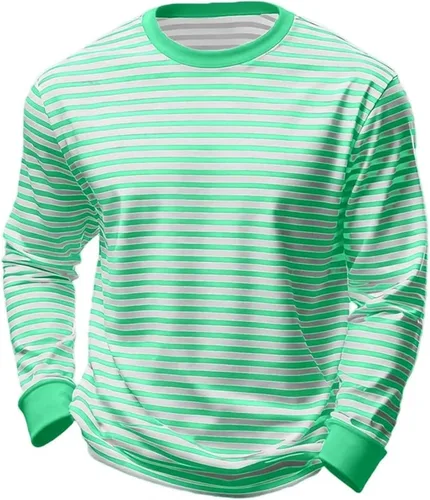 Vista 10 de Camisas a rayas para hombre, manga larga, de gran tamaño, hombros caídos, bloque de color, para trabajo, oficina, uso diario, camiseta básica